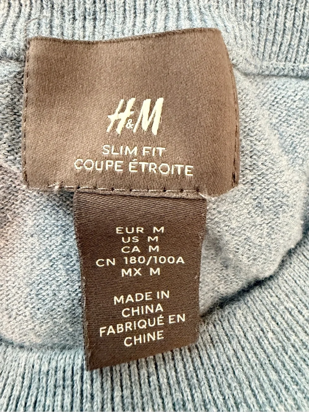 H&M Pale Blue-Gray Men's Crewneck Sweater